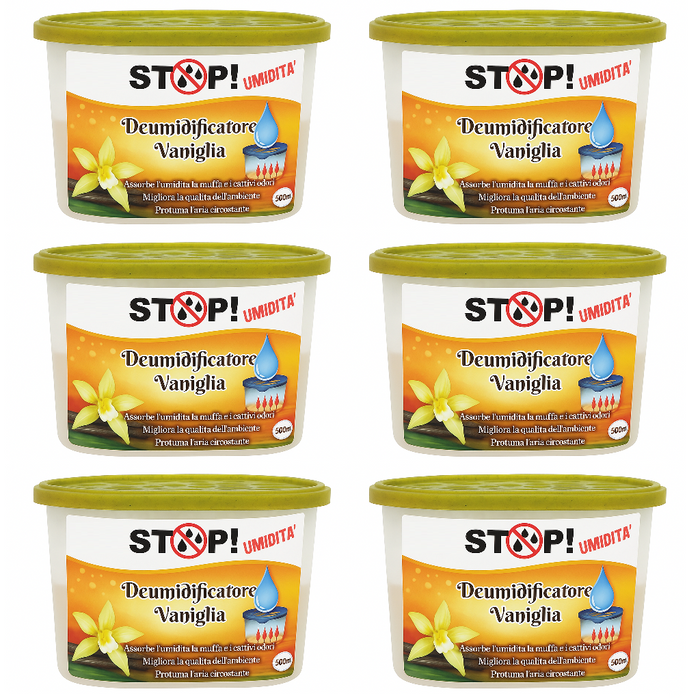 6pz Deumidificatore Casa Portatile 500ml contro Muffa Assorbi Umidità Vaniglia
