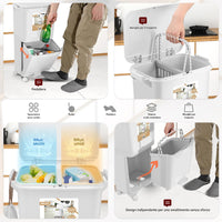 Pattumiera da Cucina Doppio Bidone 38 L Secchio Separazione Rifiuti Salvaspazio