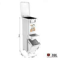 Pattumiera da Cucina Capacità Bidone 32L Secchio Ribaltabile Rifiuti Salvaspazio