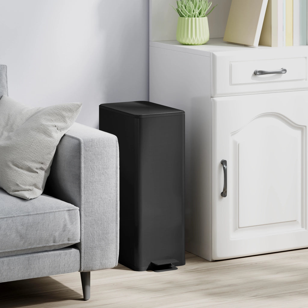 Cestino per rifiuti 20 litri ¨C zephmum ¨C coperchio soft-close, scomparto deodorante, antimpronte digitale, acciaio inox, nero