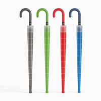 Kit 4 Ombrelli Automatici con Manico Curvo e Custodia Antigoccia Colori Assortiti