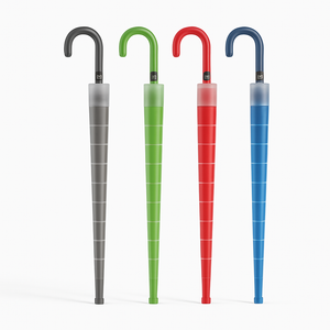 Kit 4 Ombrelli Automatici con Manico Curvo e Custodia Antigoccia Colori Assortiti