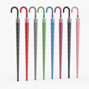 Kit 4 Ombrelli Automatici con Manico Curvo e Custodia Antigoccia Colori Assortiti