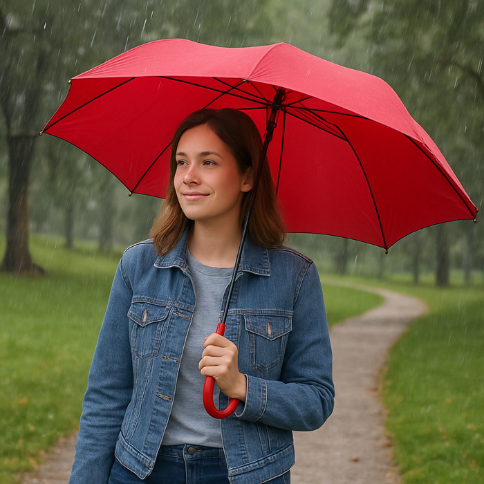 Kit 4 Ombrelli Automatici con Manico Curvo e Custodia Antigoccia Colori Assortiti