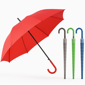 Kit 4 Ombrelli Automatici con Manico Curvo e Custodia Antigoccia Colori Assortiti