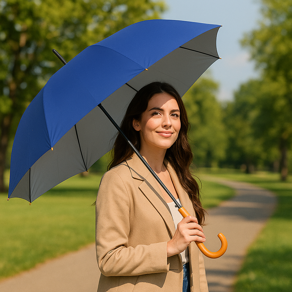 Kit 4 Ombrelli Uomo Donna Automatici Antivento Tessuto Duplex per Pioggia e Sole