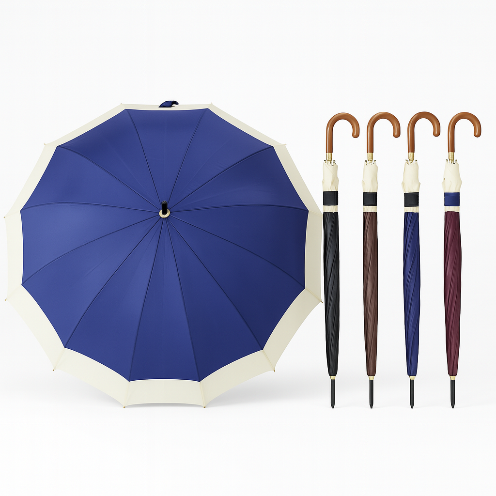 Kit 4 Ombrelli Grandi Automatici Antivento Uomo Donna 12 Stecche Fibra di Vetro