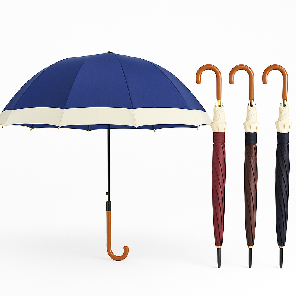 Kit 4 Ombrelli Grandi Automatici Antivento Uomo Donna 12 Stecche Fibra di Vetro