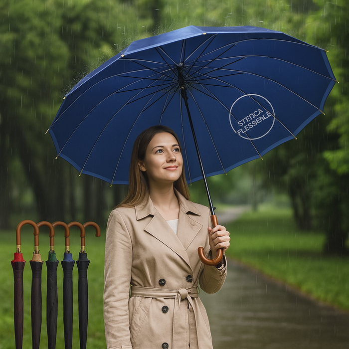 Kit 4 Ombrelli Grandi Automatici Antivento Uomo Donna 16 Stecche Fibra di Vetro