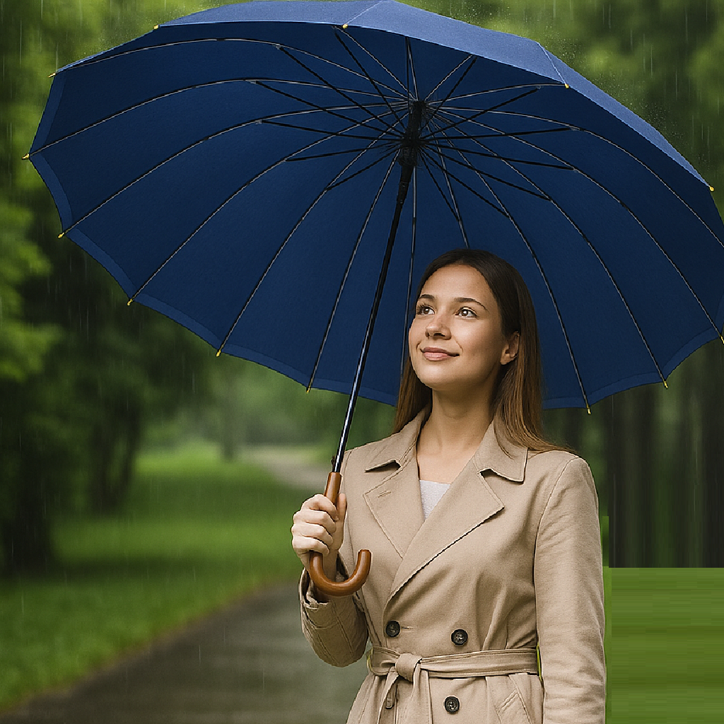 Kit 4 Ombrelli Grandi Automatici Antivento Uomo Donna 16 Stecche Fibra di Vetro