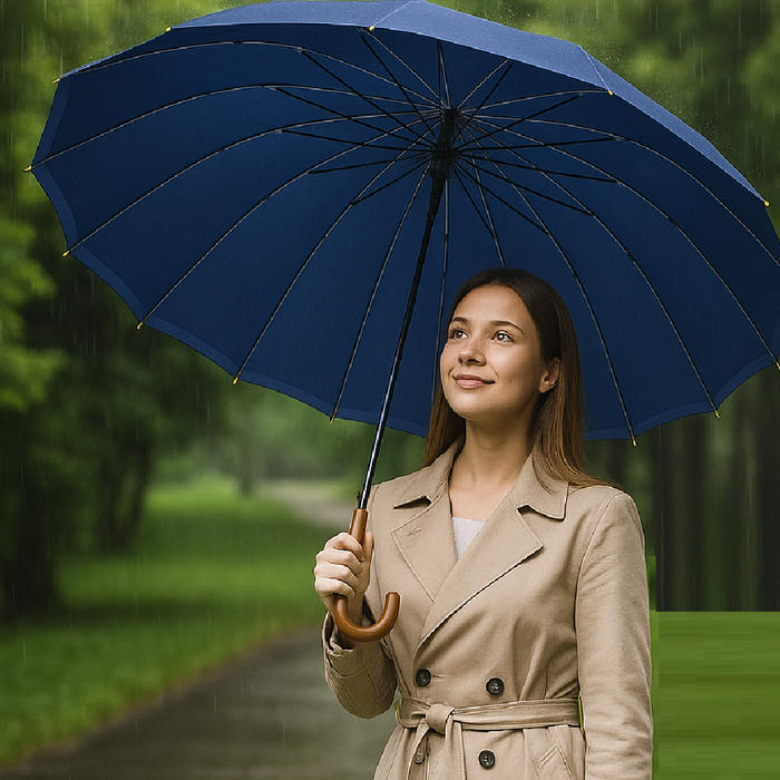 Kit 4 Ombrelli Grandi Automatici Antivento Uomo Donna 16 Stecche Fibra di Vetro