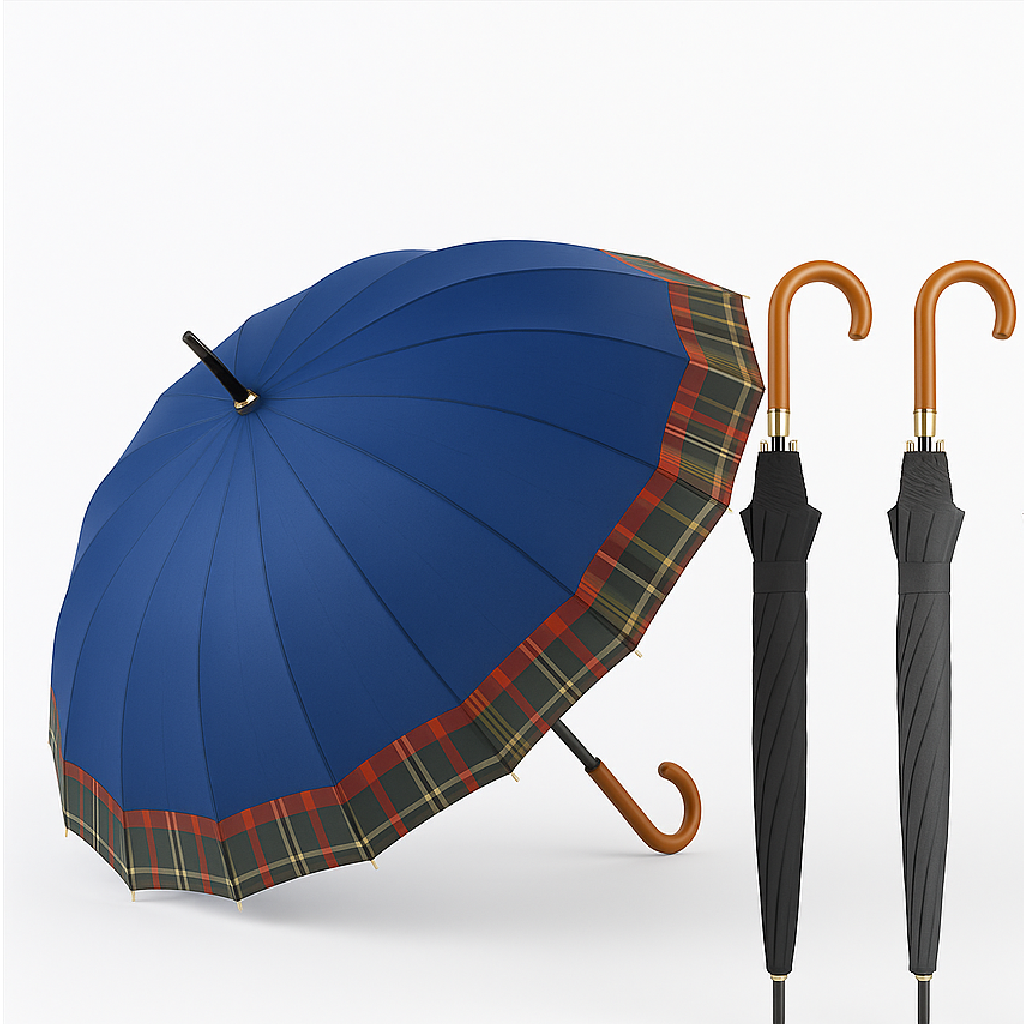 Kit 4 Ombrelli Grandi Automatici Antivento Uomo Donna 16 Stecche Fibra di Vetro