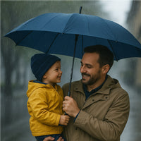 kit 3 Ombrelli Grandi Automatici Antivento 129cm Struttura in Fibra di Vetro Tessuto Extra