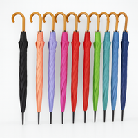 Kit 5 Ombrelli Automatici 8 Stecche Rinforzate Manico Curvo Uomo Donna Colori Misti