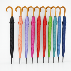 Kit 5 Ombrelli Automatici 8 Stecche Rinforzate Manico Curvo Uomo Donna Colori Misti