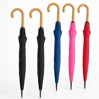 Kit 5 Ombrelli Automatici 8 Stecche Rinforzate Manico Curvo Uomo Donna Colori Misti