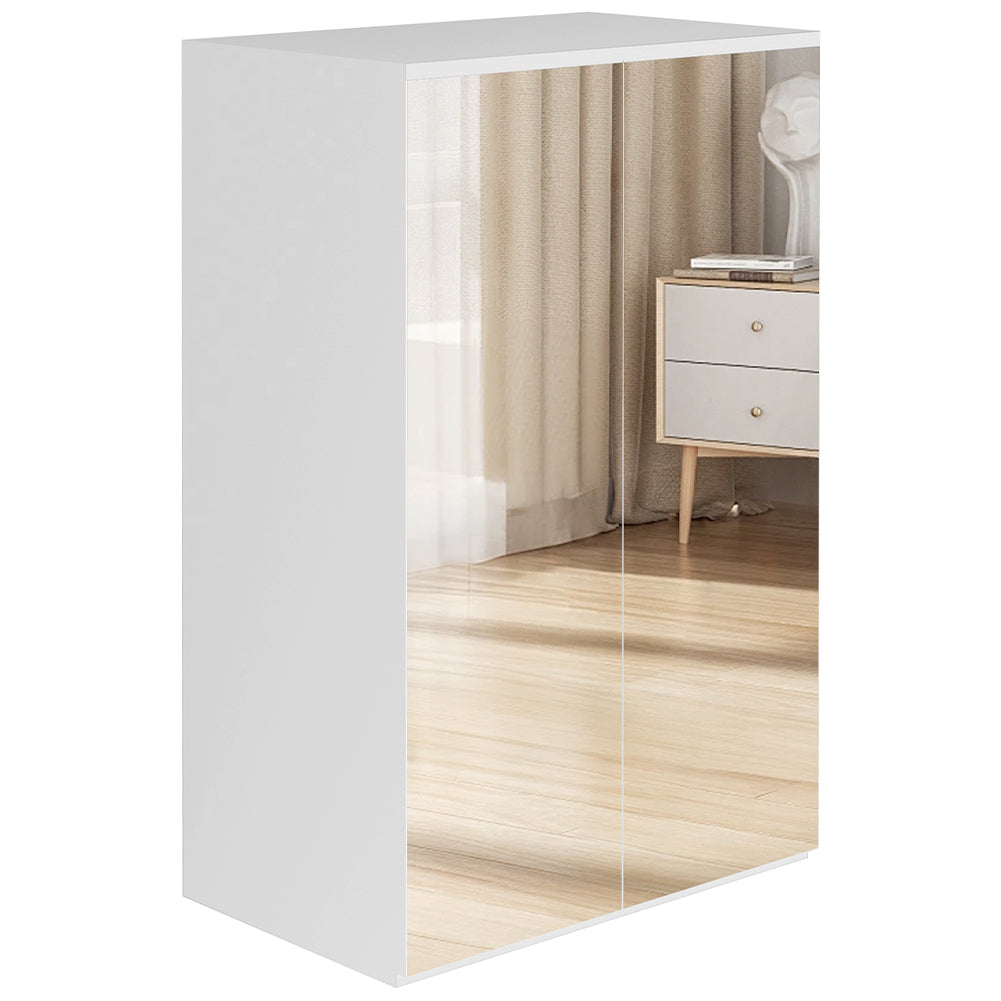 Scarpiera Salvaspazio con 2 Ante a Specchio 6 Ripiani Porta Scarpe 60x32x95cm