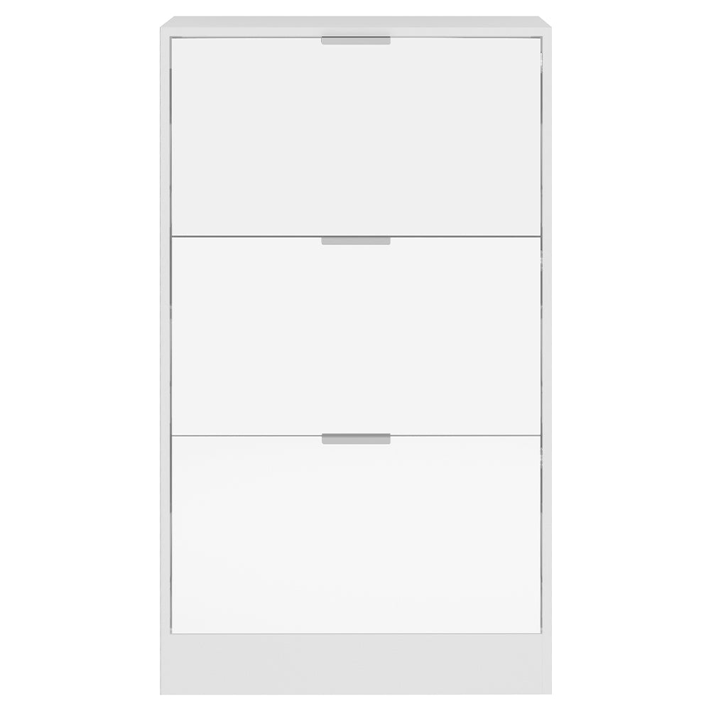 Scarpiera con 3 Ante a Specchio Ribaltabili Porta Scarpe Salvaspazio 63x24x115cm