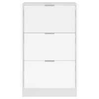 Scarpiera con 3 Ante a Specchio Ribaltabili Porta Scarpe Salvaspazio 63x24x115cm