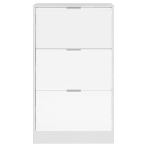 Scarpiera con 3 Ante a Specchio Ribaltabili Porta Scarpe Salvaspazio 63x24x115cm