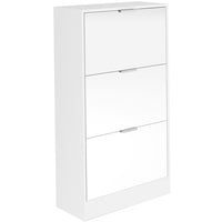 Scarpiera con 3 Ante a Specchio Ribaltabili Porta Scarpe Salvaspazio 63x24x115cm