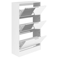 Scarpiera con 3 Ante a Specchio Ribaltabili Porta Scarpe Salvaspazio 63x24x115cm