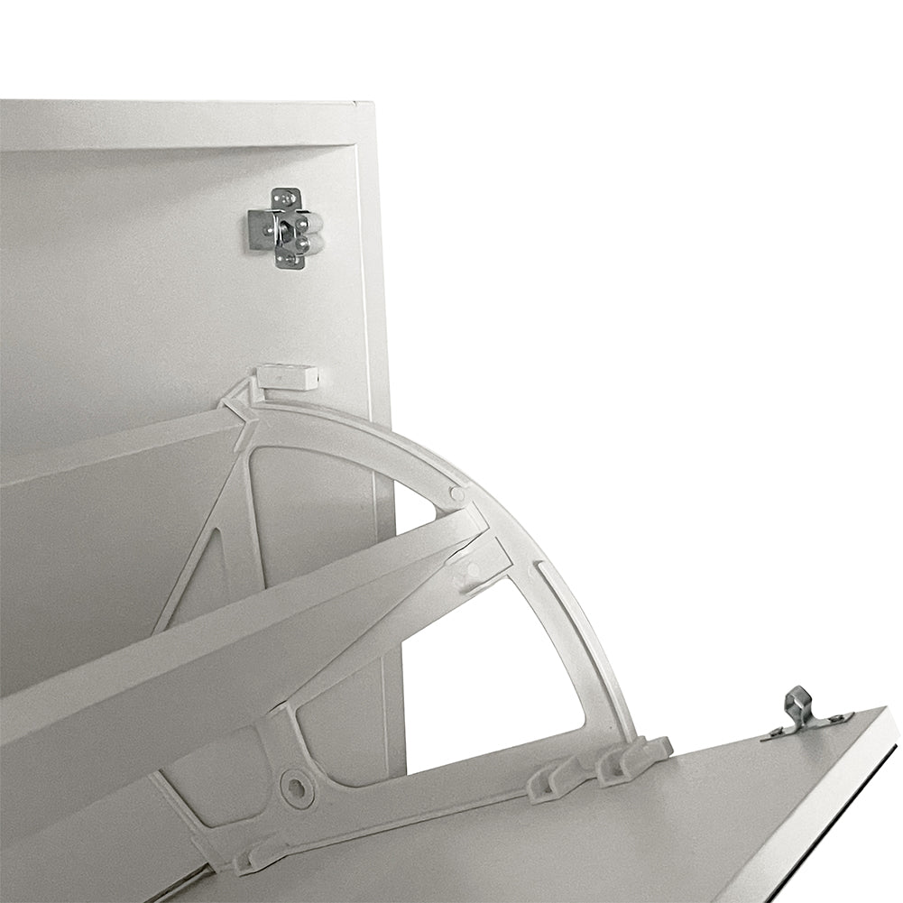 Scarpiera con 3 Ante a Specchio Ribaltabili Porta Scarpe Salvaspazio 63x24x115cm