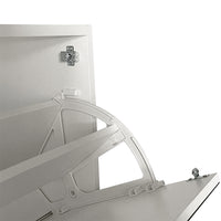 Scarpiera con 3 Ante a Specchio Ribaltabili Porta Scarpe Salvaspazio 63x24x115cm