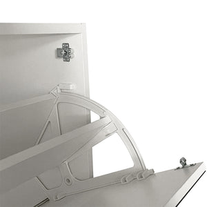 Scarpiera con 3 Ante a Specchio Ribaltabili Porta Scarpe Salvaspazio 63x24x115cm