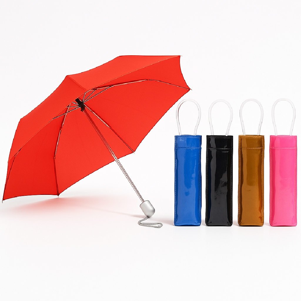 kit 3 Ombrelli Antivento Mini Uomo Donna Salvaspazio 8Stecche in Fibra con Borsetta