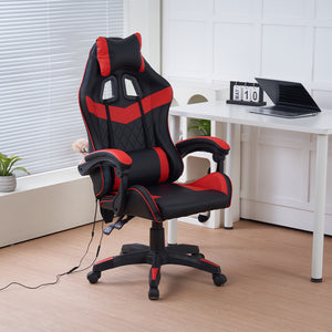 Sedia Gaming da Scrivania Rosso e Nera con Led RGB Altezza Regolabile 106-116cm