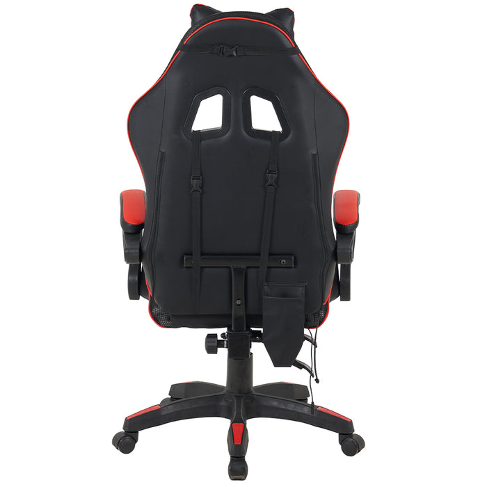Sedia Gaming da Scrivania Rosso e Nera con Led RGB Altezza Regolabile 106-116cm