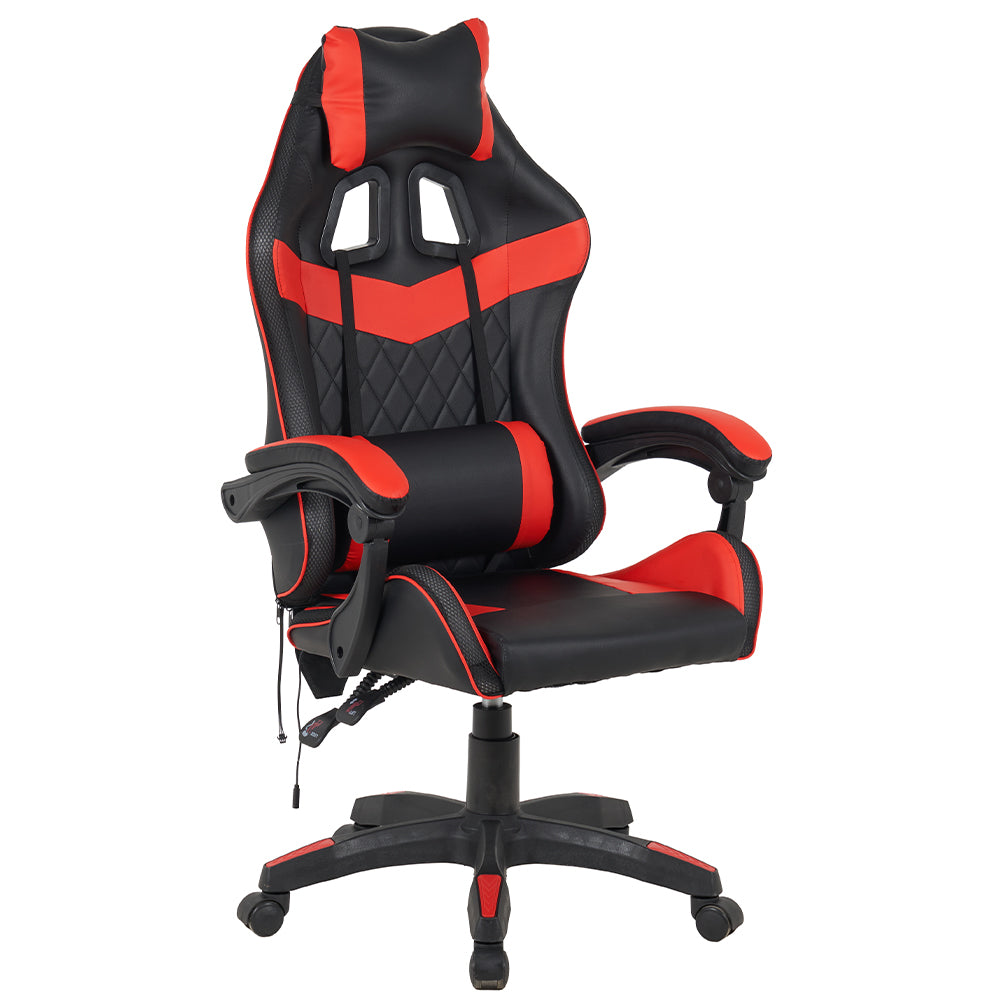 Sedia Gaming da Scrivania Rosso e Nera con Led RGB Altezza Regolabile 106-116cm
