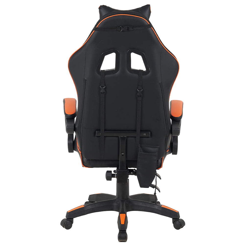 Sedia Gaming da Scrivania Arancione e Nera Led RGB Altezza Regolabile 106-116cm