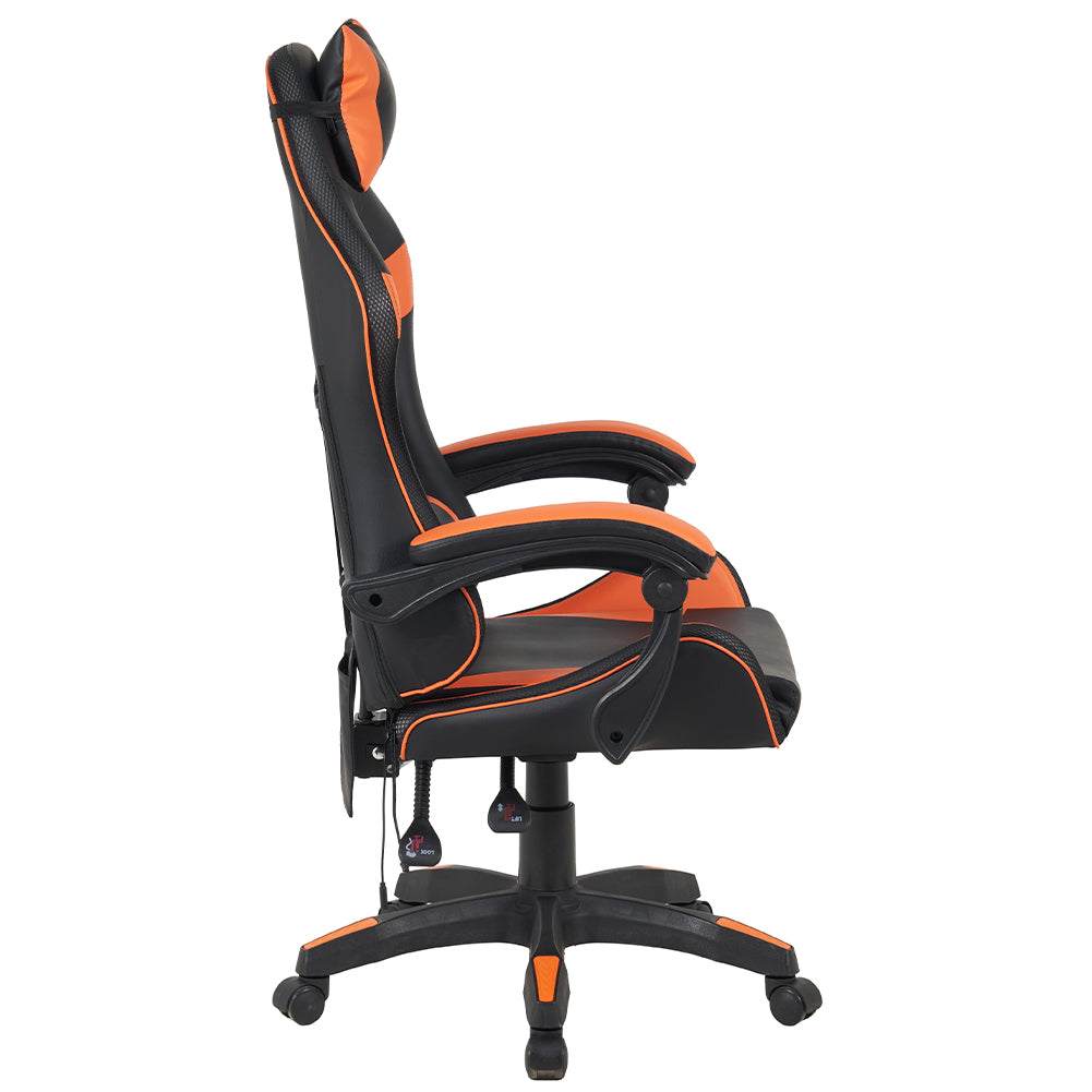 Sedia Gaming da Scrivania Arancione e Nera Led RGB Altezza Regolabile 106-116cm