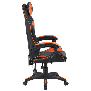 Sedia Gaming da Scrivania Arancione e Nera Led RGB Altezza Regolabile 106-116cm