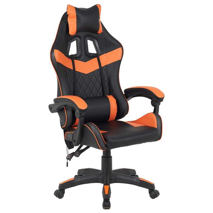 Sedia Gaming da Scrivania Arancione e Nera Led RGB Altezza Regolabile 106-116cm