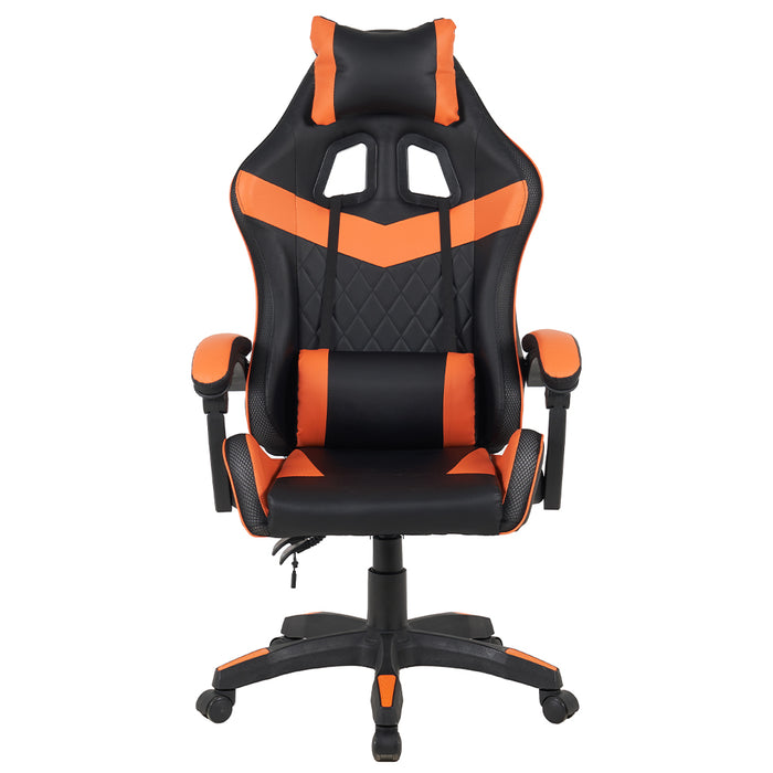 Sedia Gaming da Scrivania Arancione e Nera Led RGB Altezza Regolabile 106-116cm