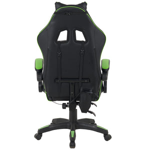 Sedia Gaming da Scrivania Verde e Nera con Led RGB Altezza Regolabile 106-116cm