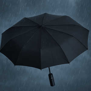 Kit 2 Ombrelli Grandi 10 Stecche Apri e Chiudi Antivento in Fibra Uomo Donna