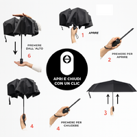 Kit 2 Ombrelli Grandi Donna 10 Stecche Apri e Chiudi Antivento Decorati