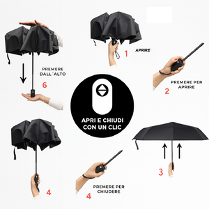 Kit 2 Ombrelli Grandi Donna 10 Stecche Apri e Chiudi Antivento Decorati