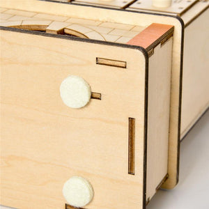 HOMCOM CALENDARIO DELL'AVVENTO IN LEGNO CON 24 CASSETTI DECORAZIONE CON VILLAGGIO DI NATALE E LUCI, 44X10X37CM - LEGNO