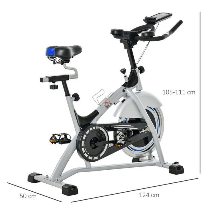 HOMCOM CYCLETTE DA CAMERA CON MONITOR LCD E VOLANO 15KG SELLINO E MANUBRIO REGOLABILI - ARGENTO/NERO
