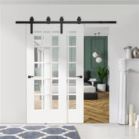 KIT PORTA SCORREVOLE IN ACCIAIO CON BINARIO, RULLI, FERMI, GUIDE, BULLONI E VITI, 200X0.6X4 CM, NERO