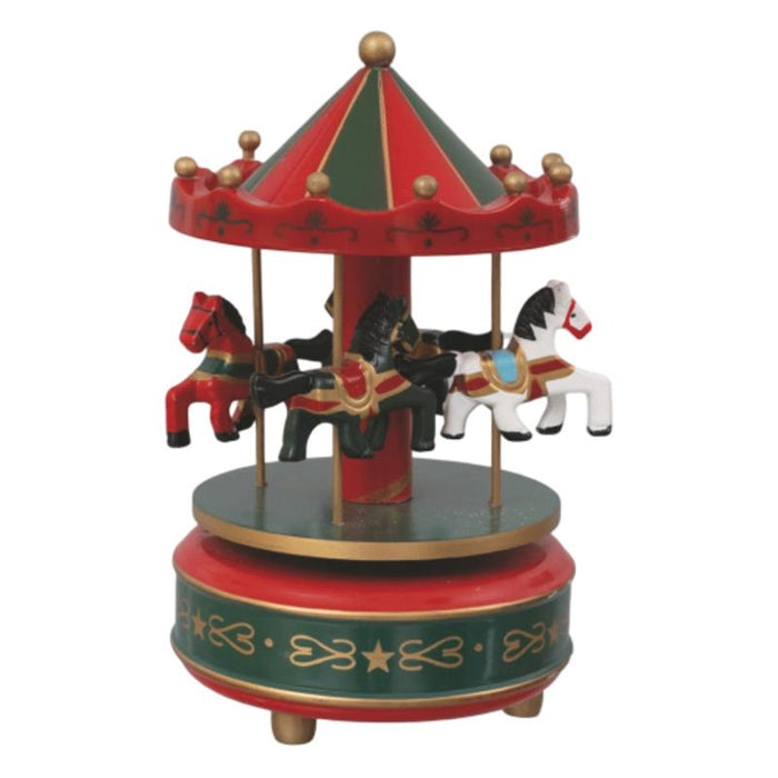 MAURY'S GIOSTRINA A CARILLON DI NATALE CON COLORAZIONE ROSSO/VERDE DI DIMENSIONI 11X11X18CM OKX