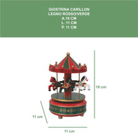 MAURY'S GIOSTRINA A CARILLON DI NATALE CON COLORAZIONE ROSSO/VERDE DI DIMENSIONI 11X11X18CM OKX