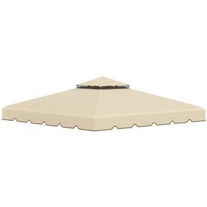 TETTUCCIO DI RICAMBIO PER GAZEBO DA GIARDINO 3X3M CON TETTO A 2 LIVELLI IN POLIESTERE BEIGE