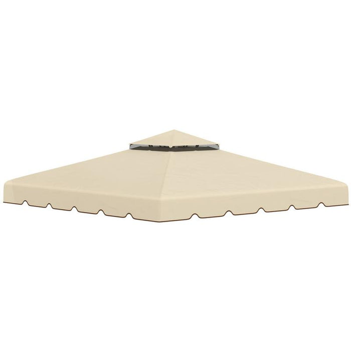 TETTUCCIO DI RICAMBIO PER GAZEBO DA GIARDINO 3X3M CON TETTO A 2 LIVELLI IN POLIESTERE BEIGE