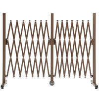 RECINZIONE ESTENSIBILE AUTOPORTANTE IN ACCIAIO E ALLUMINIO, LARGHEZZA 52-405 CM, MARRONE SCURO